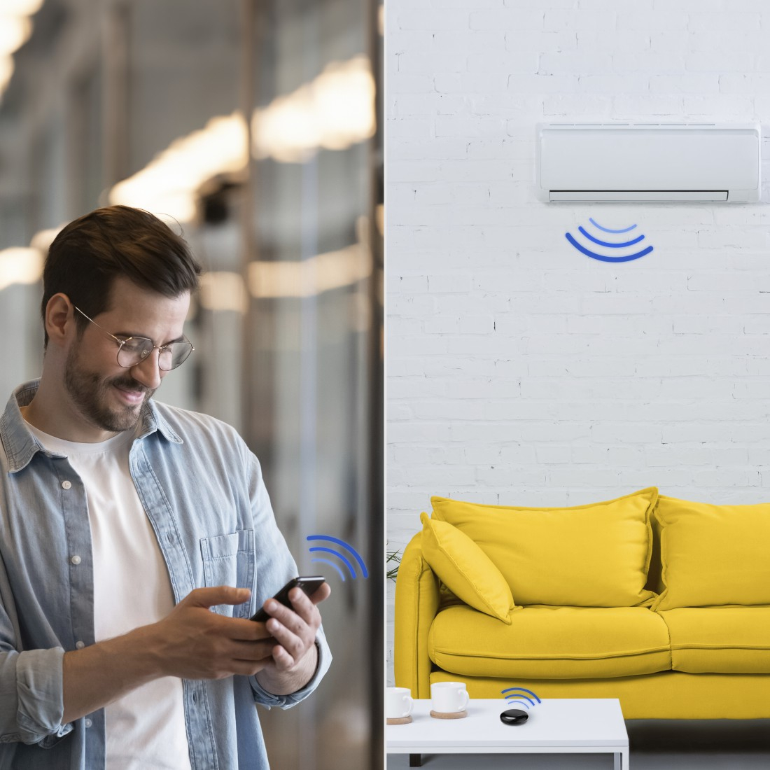 Smartphone WiFi Fernbedienung Infrarot Fernauslöser mit App- und Sprachsteuerung via Alexa und Google Home (00176639) - Schwarz