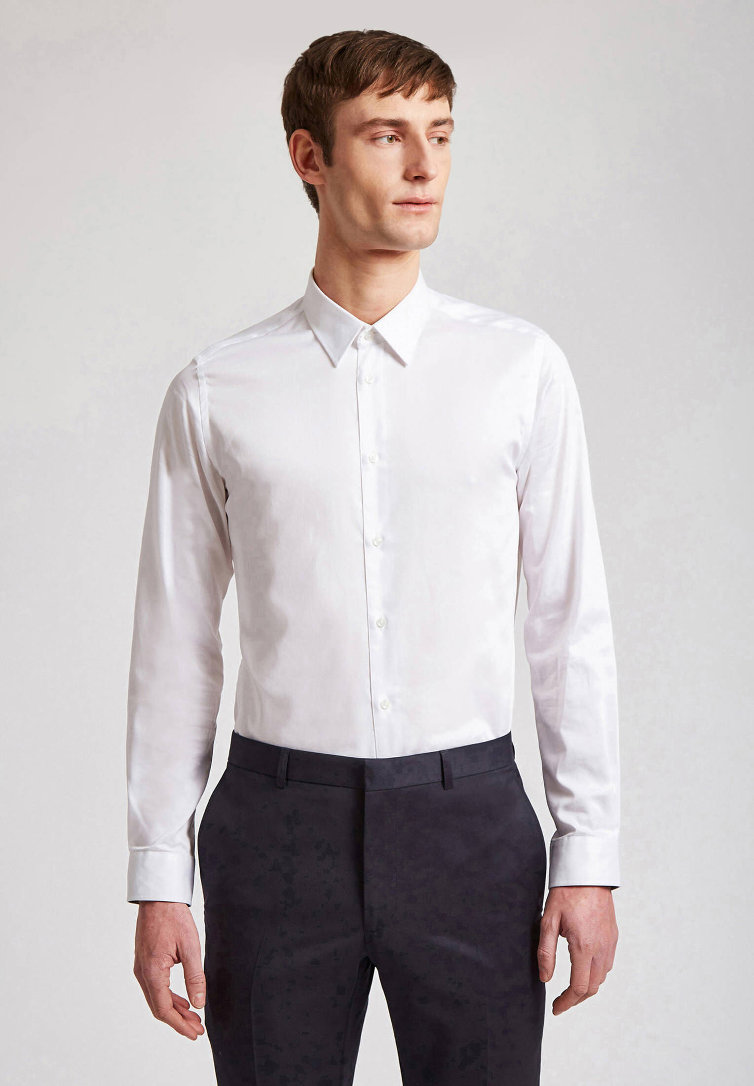 Ted Baker| Herren Shirt Stretch White Slim Shirt