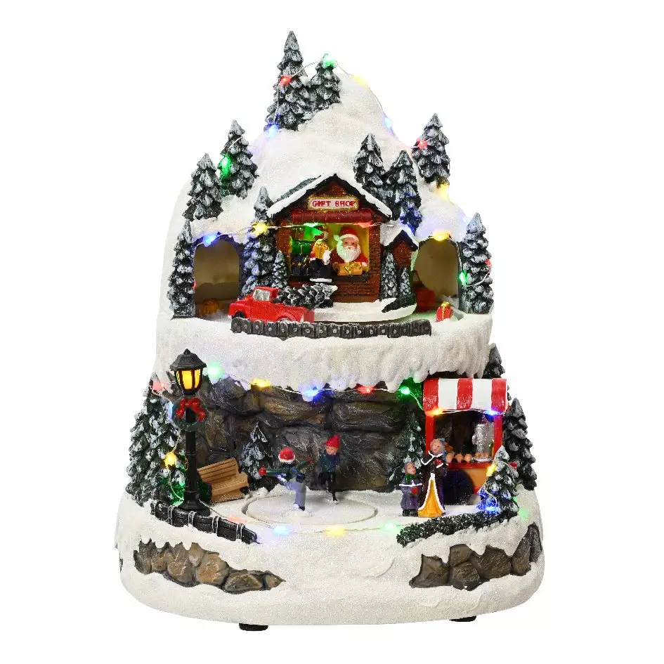 Scène de vie illuminée Jeux d'hiver en montagne