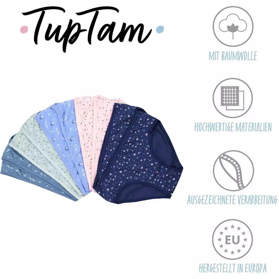 TupTam Mädchen Slips mit Aufdruck 10er Pack grünrosa