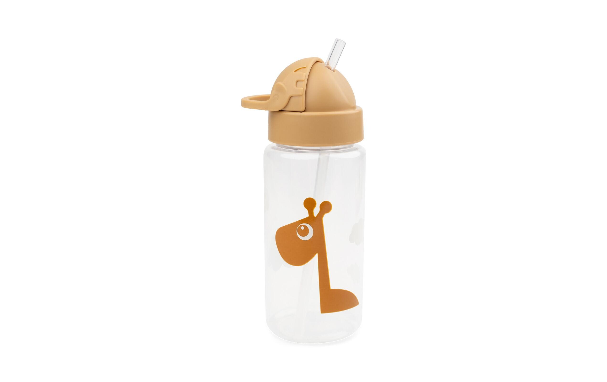 Trinkflasche Raffi Senfgelb 350 mlTrinkflasche mit Strohhalm