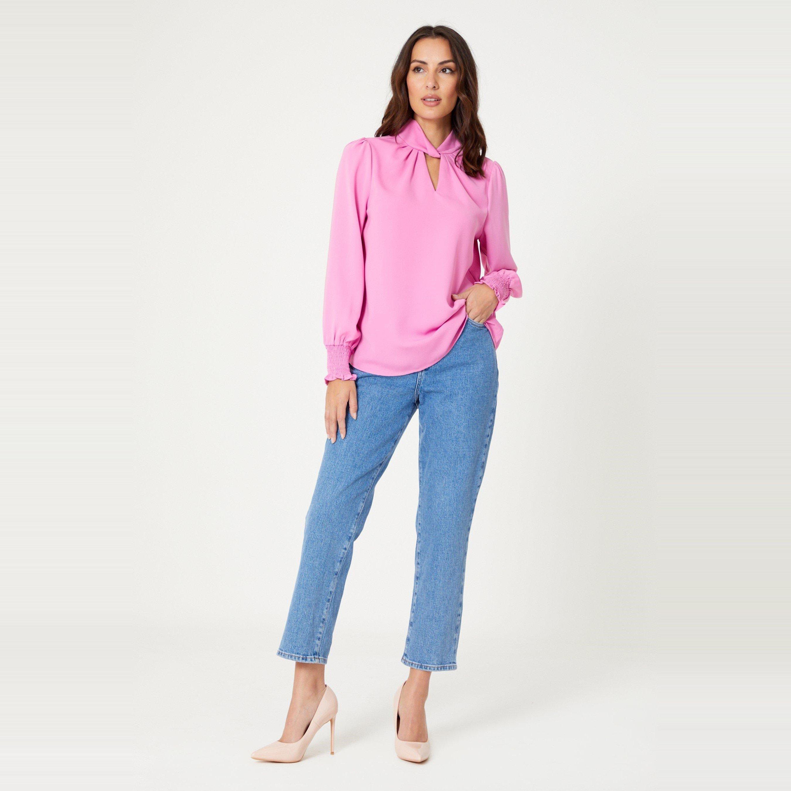 Be You Ladies Twist Neck Blouse