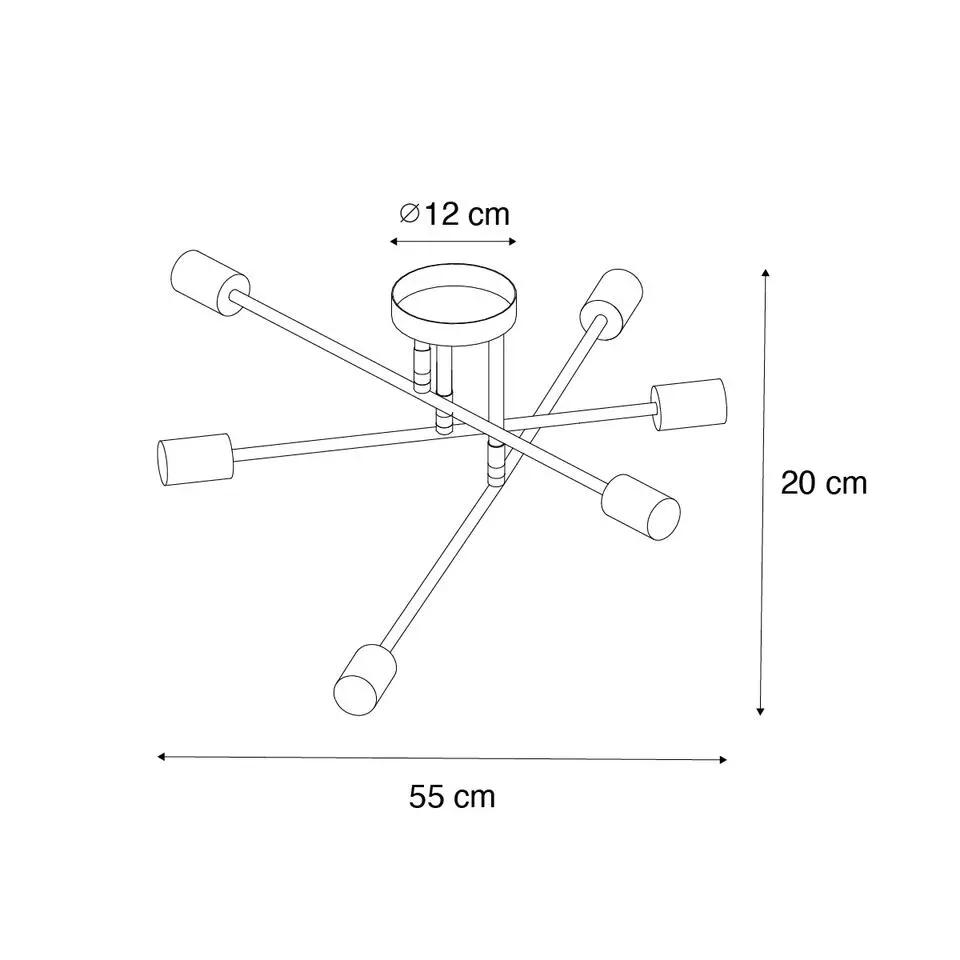 Qazqa plafondlampen sydney bruin e27
