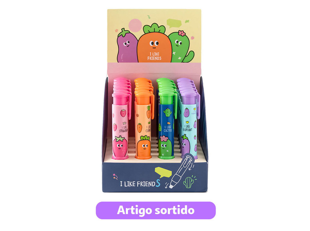 BORRACHA CUTE VEGETAIS & MORANGO RETRÁTIL MODELOS SORTIDOS