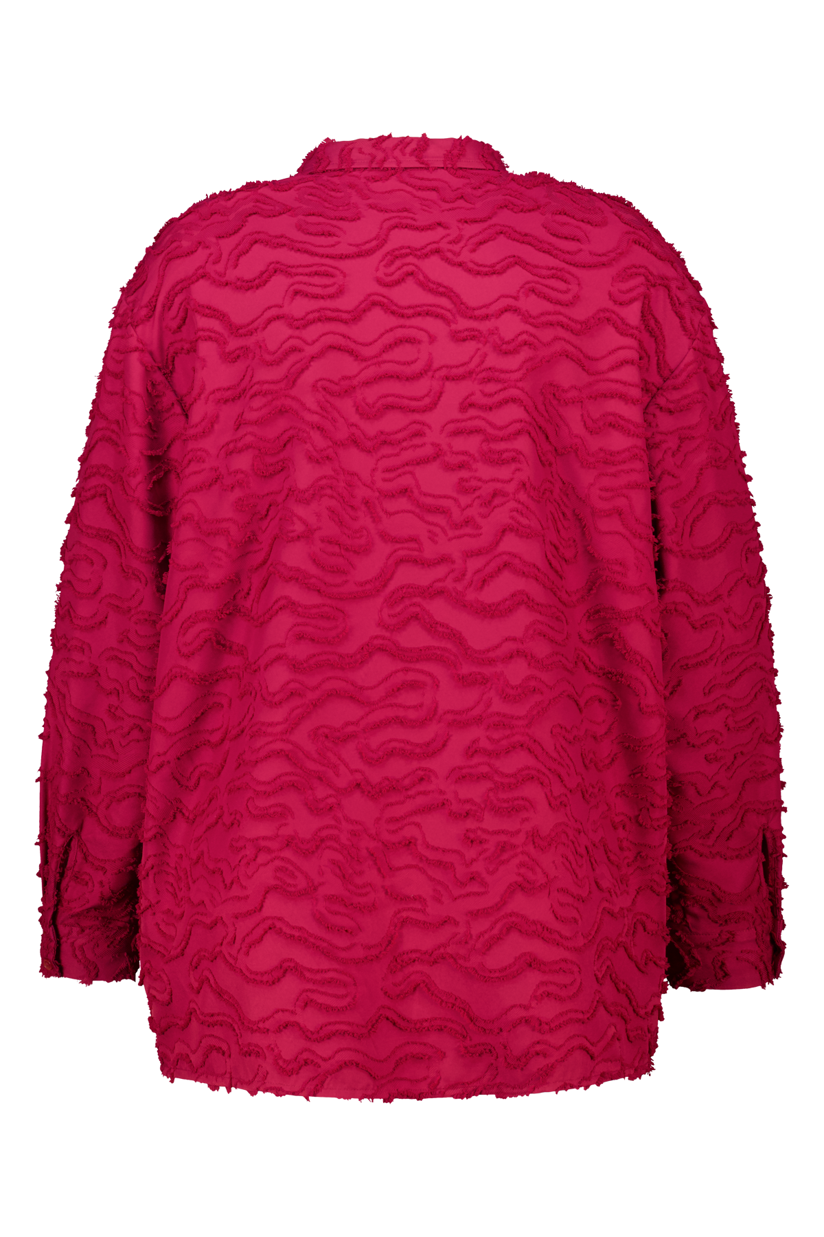Structuur geweven oversized blouse Bessen rood