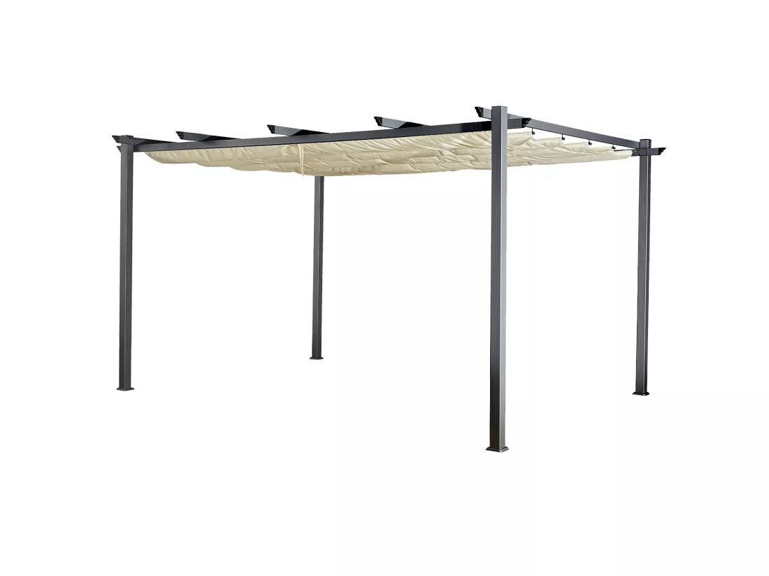 Pergola autoportante 3 × 4m CASSIS beige - structure aluminium - HAPPY GARDEN