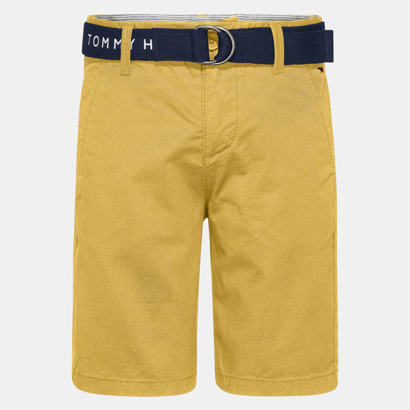 Tommy Hilfiger Short Chino en Coton bio à ceinture siglée jaune moutarde