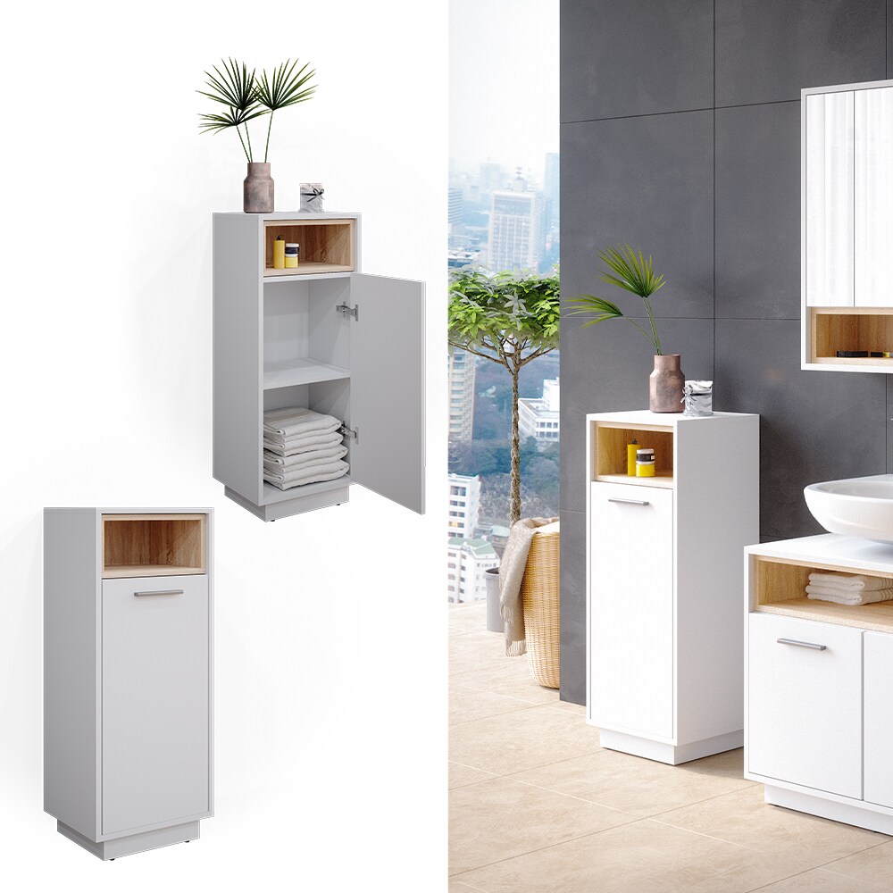 Vicco Badschrank Badezimmerschrank Midischrank Beatrice weiß Badregal Badmöbel
