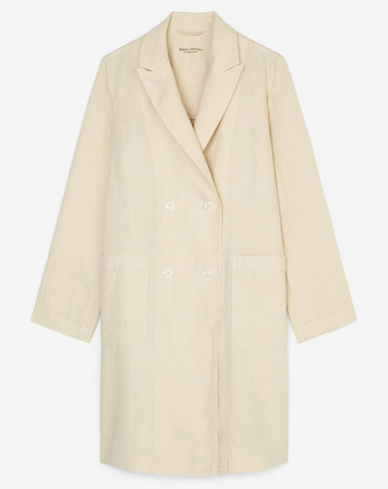 Marc O'Polo Manteau 100% Lin double boutonnage beige