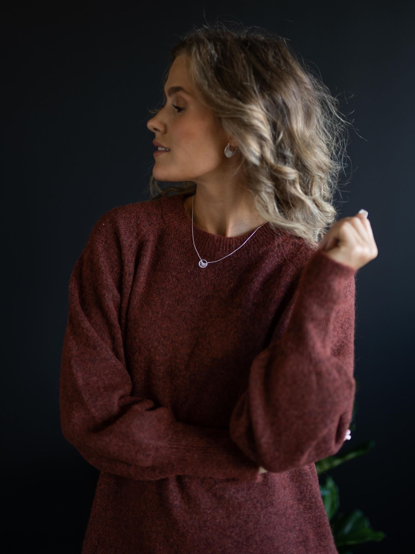 Lulu Long Sleeve Knit Dress O-Neck