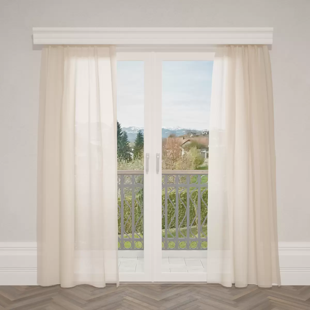 Tagvorhang Mousseline Rosa