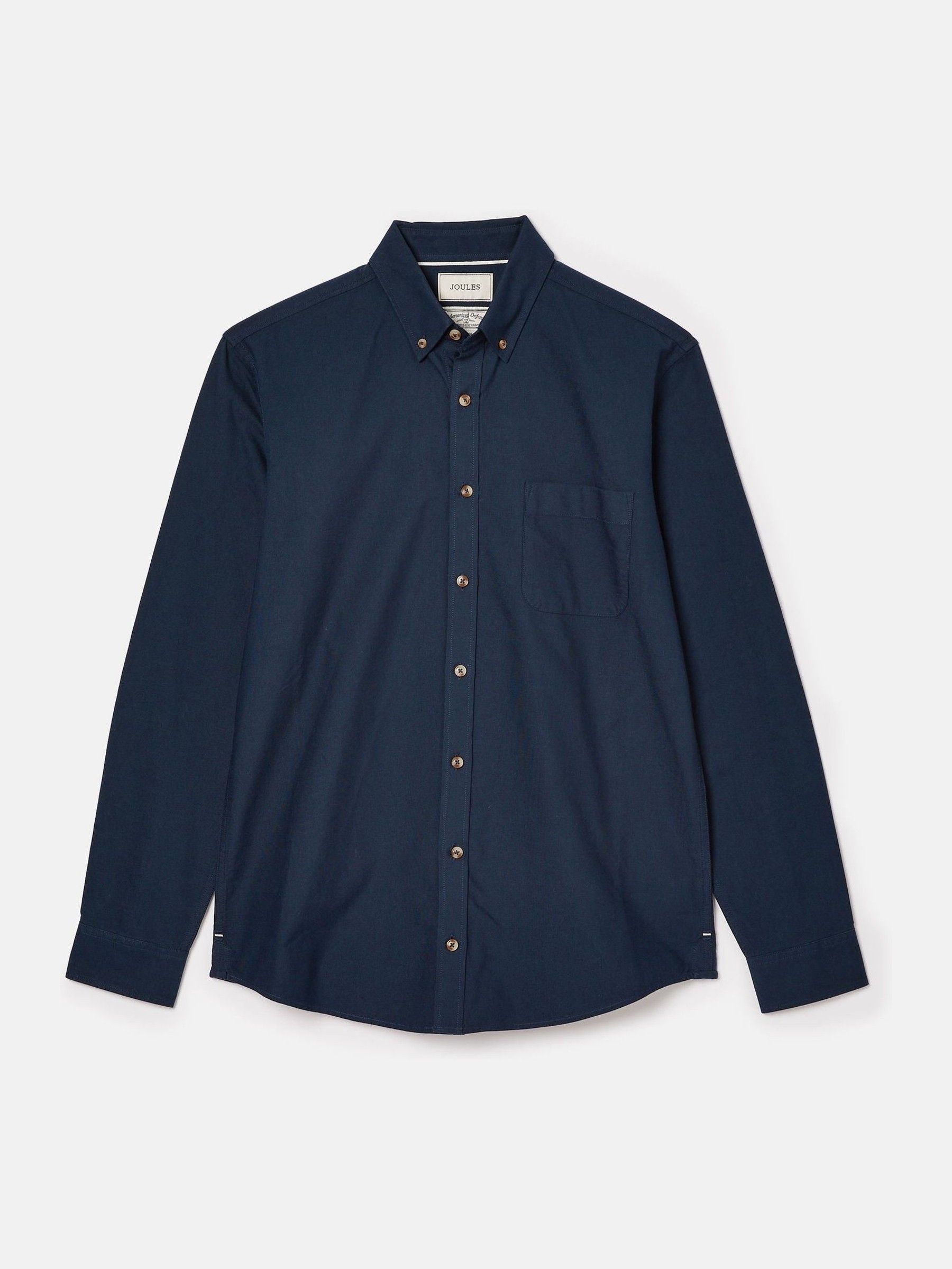 Donkerblauw - Joules Oxford overhemd van katoen met klassieke pasvorm
