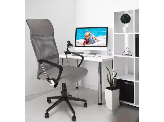 ZOOM fauteuil tissu gris mélangé