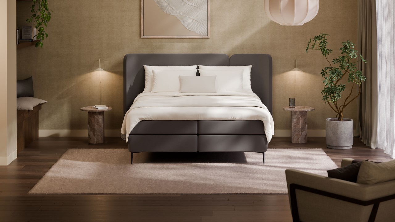Boxspring Mesa - Soft suede grey