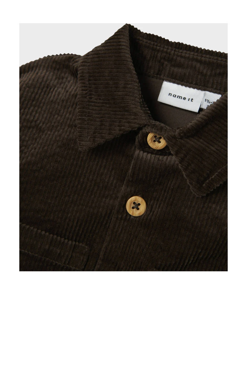 NAME IT MINI corduroy overshirt donkerbruin