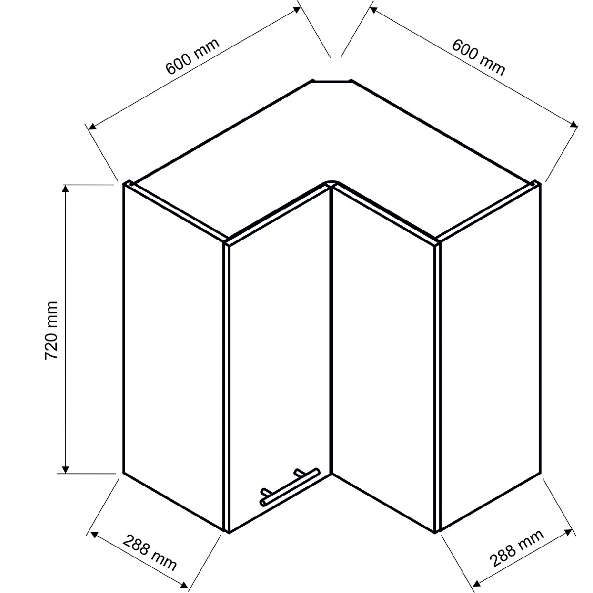 Pegane Meuble d'angle haut cuisine - Blanc
