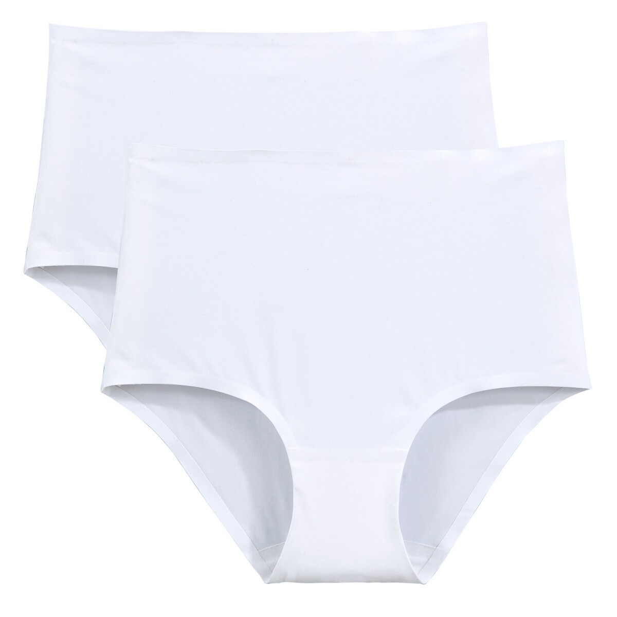 COLEÇÃO LA REDOUTE<br>Conjunto de 2 calcinhas de microfibra de cintura alta - Invisíveis