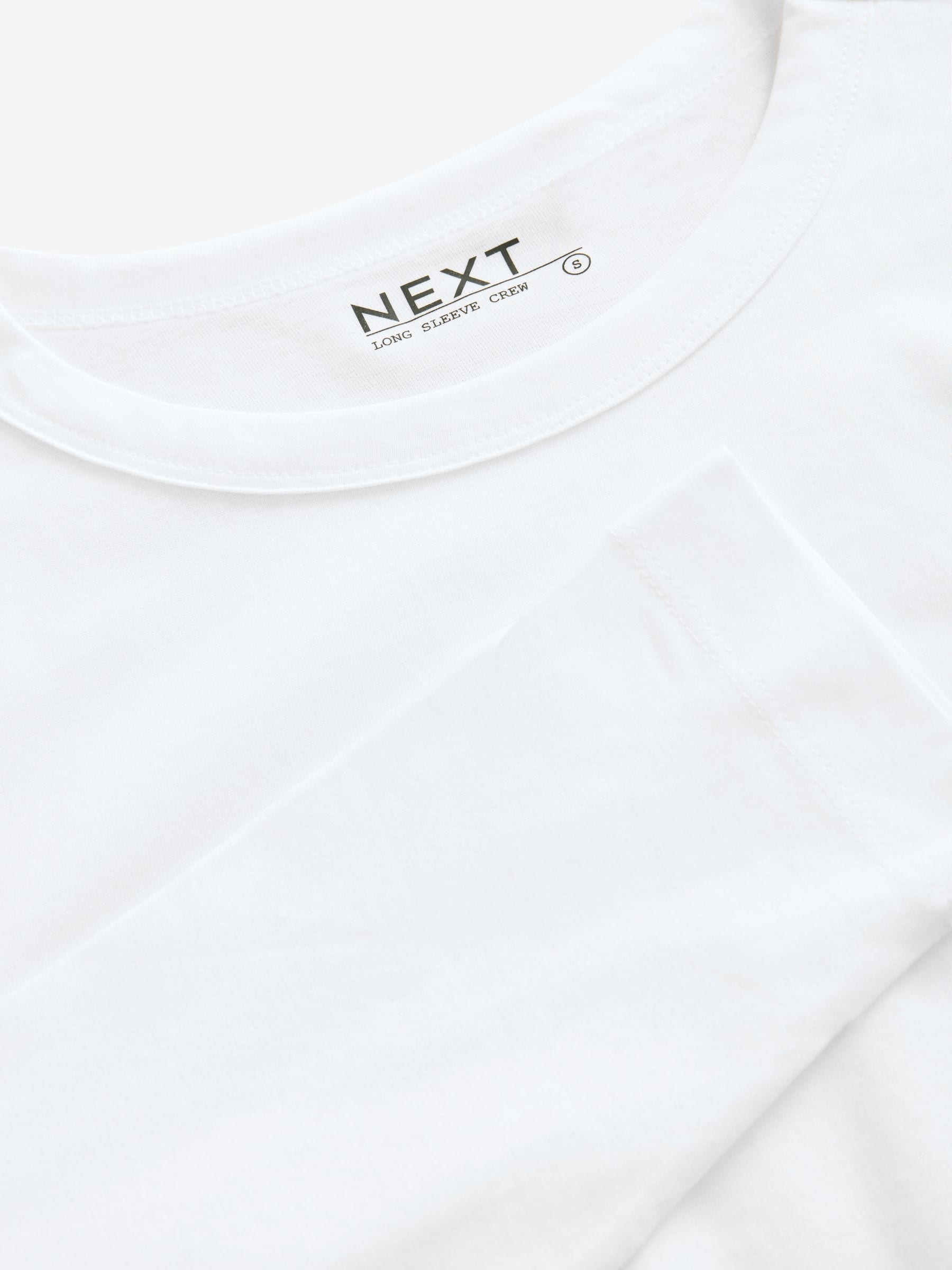 Wit - 100% katoenen T-shirt met lange mouwen