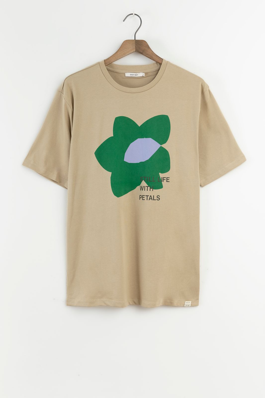 Beige T-shirt met artwork