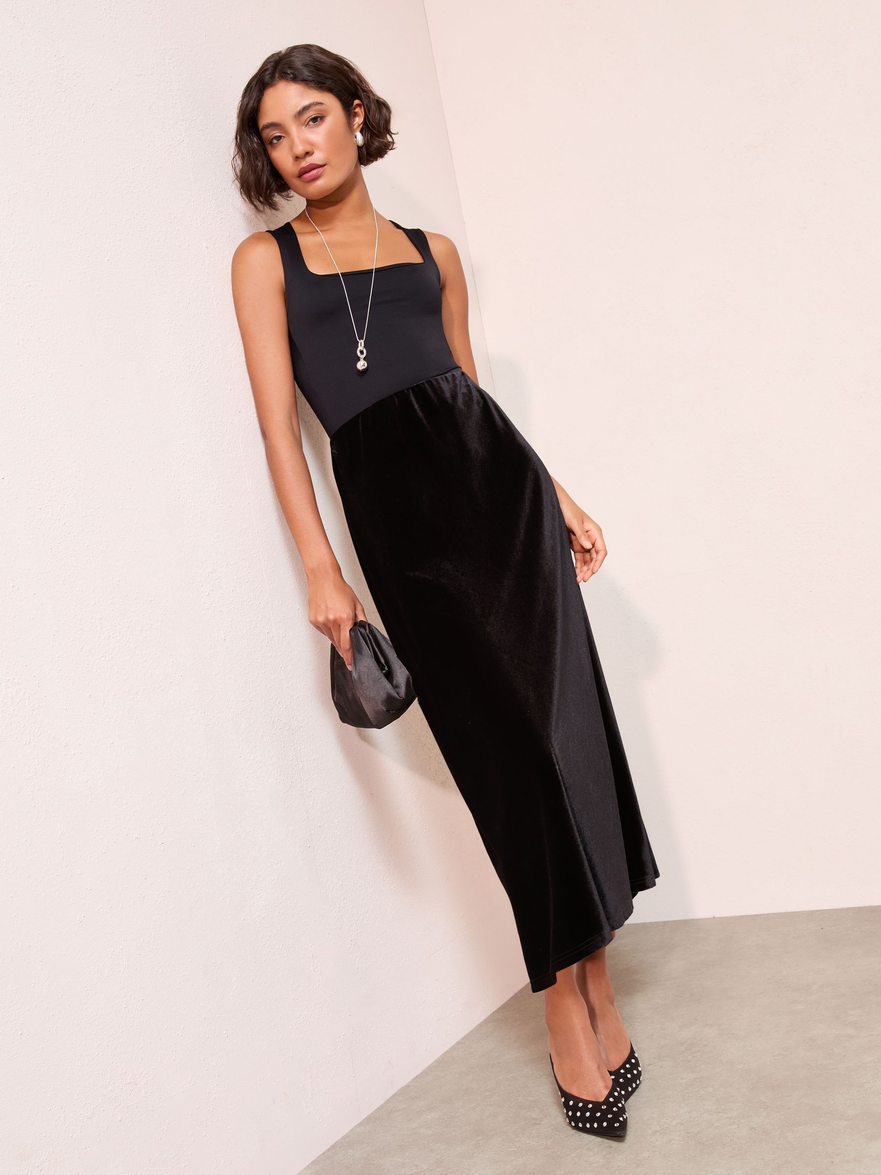 Zwart - Friends Like These Fluwelen maxi-rok