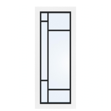 Arne & Bodil binnendeur ABD500 blank glas - wit afgelakt - glaslat diep zwart