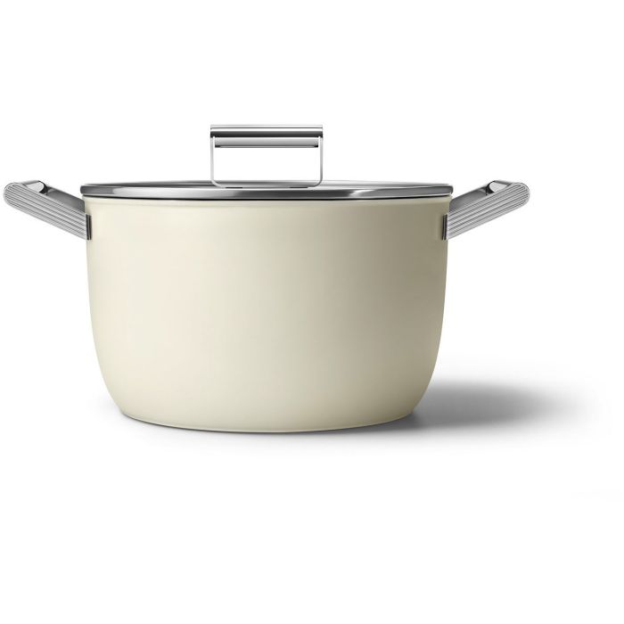 SMEG Kochtopf mit Deckel 26 cm CKFC2611CRM Creme