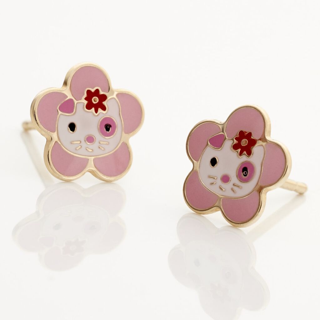 Boucles D'oreilles Puces Etoile Chat Or Jaune