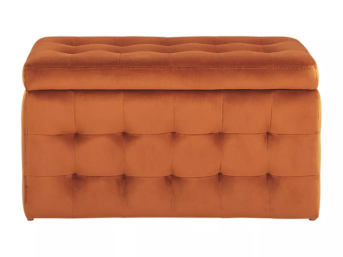 Pouf de rangement MICHIGAN Velours Orange