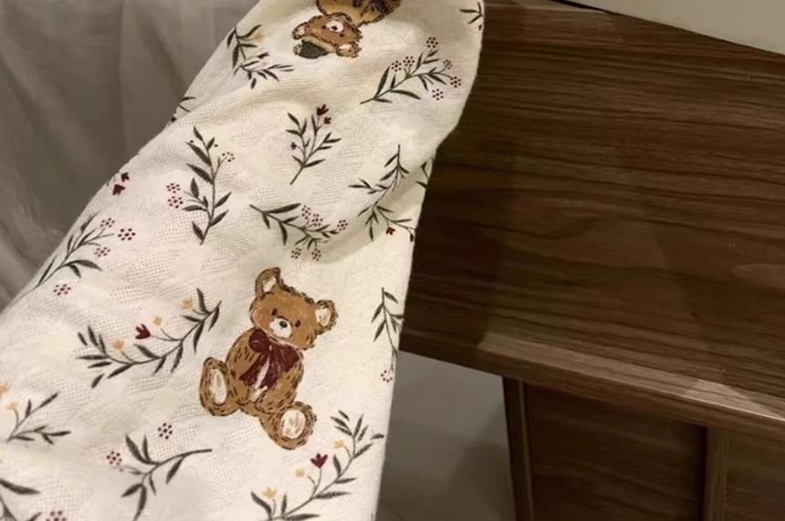 GOUB - Pyjamaset: top met lange mouwen en berenprint + broek