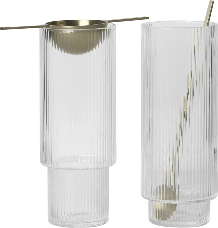 ferm LIVING Ripple drinksglas 4 stk. Clear