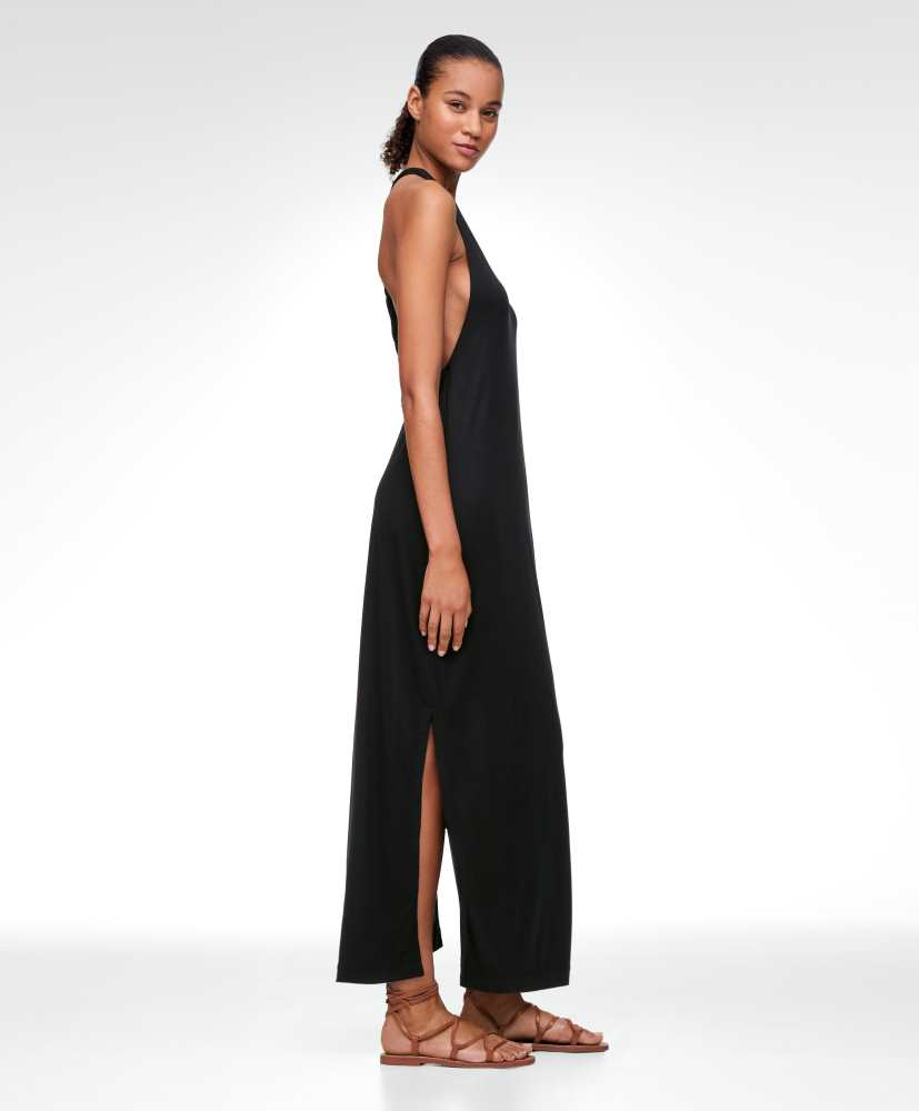 Vestido maxi com detalhe em modal
