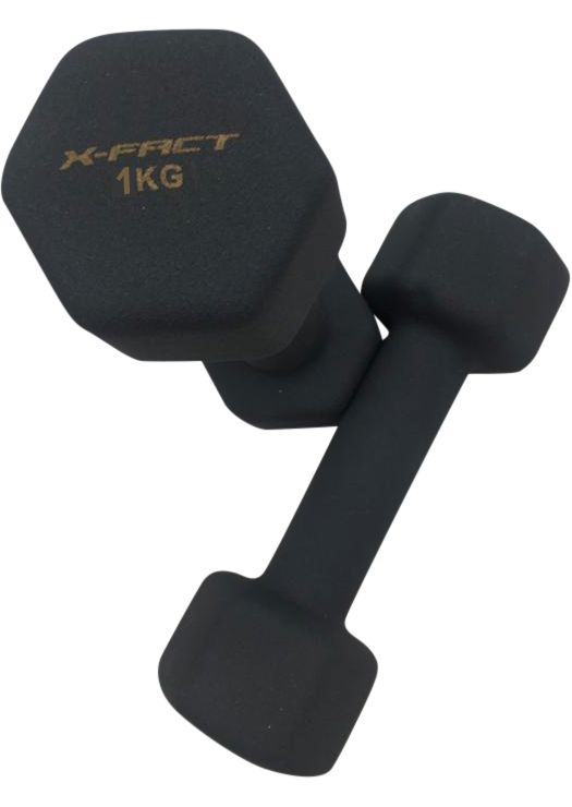 X FactNeopren Dumbell 2x1kg - schwarz