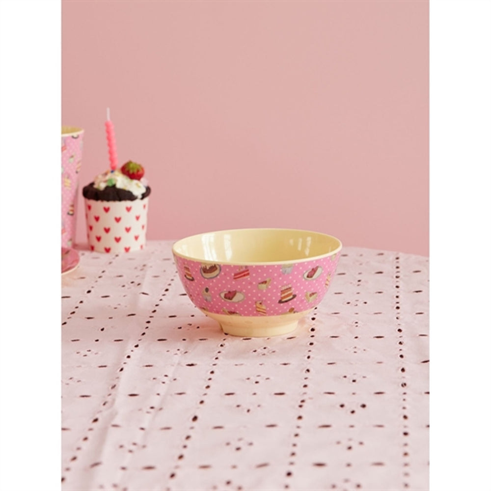 Sweet Cake Print Mellem Melamin Skål