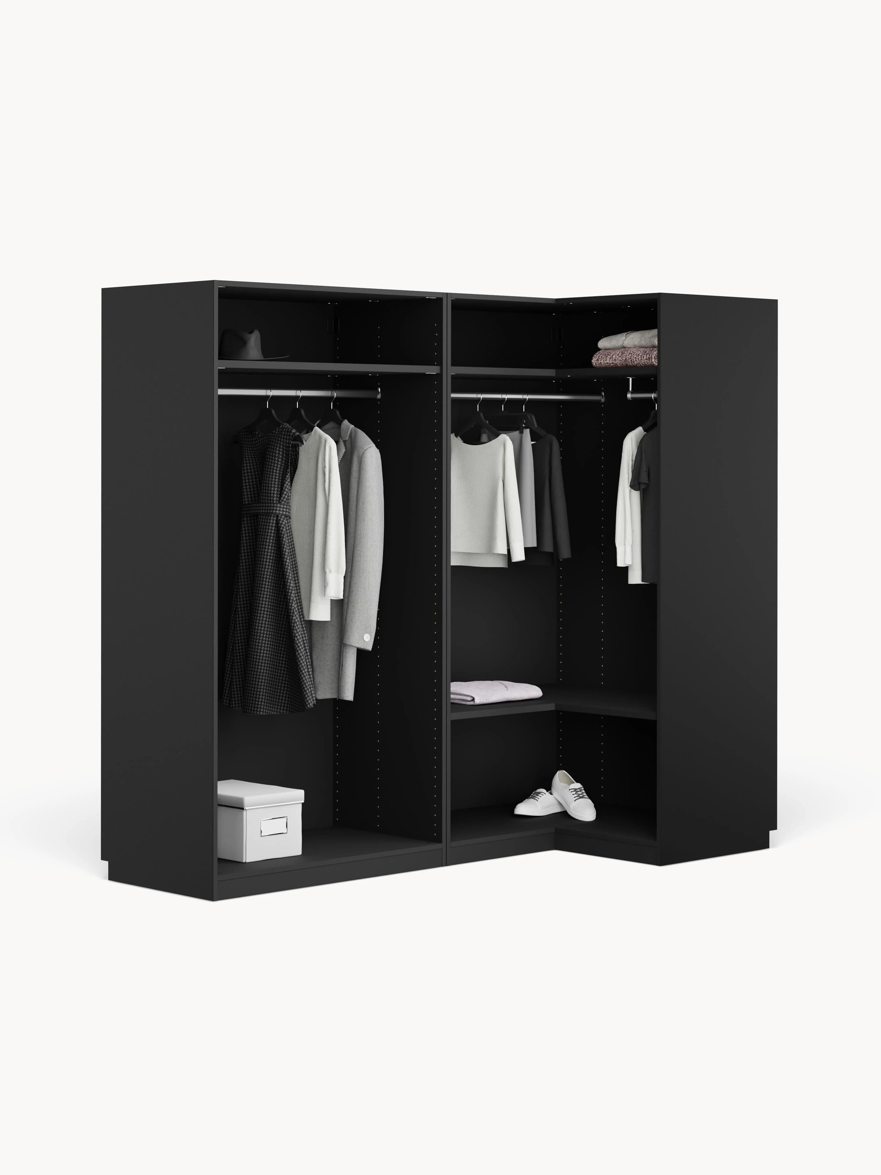 Modulaire hoekkast Leon, 215 cm breed, diverse varianten