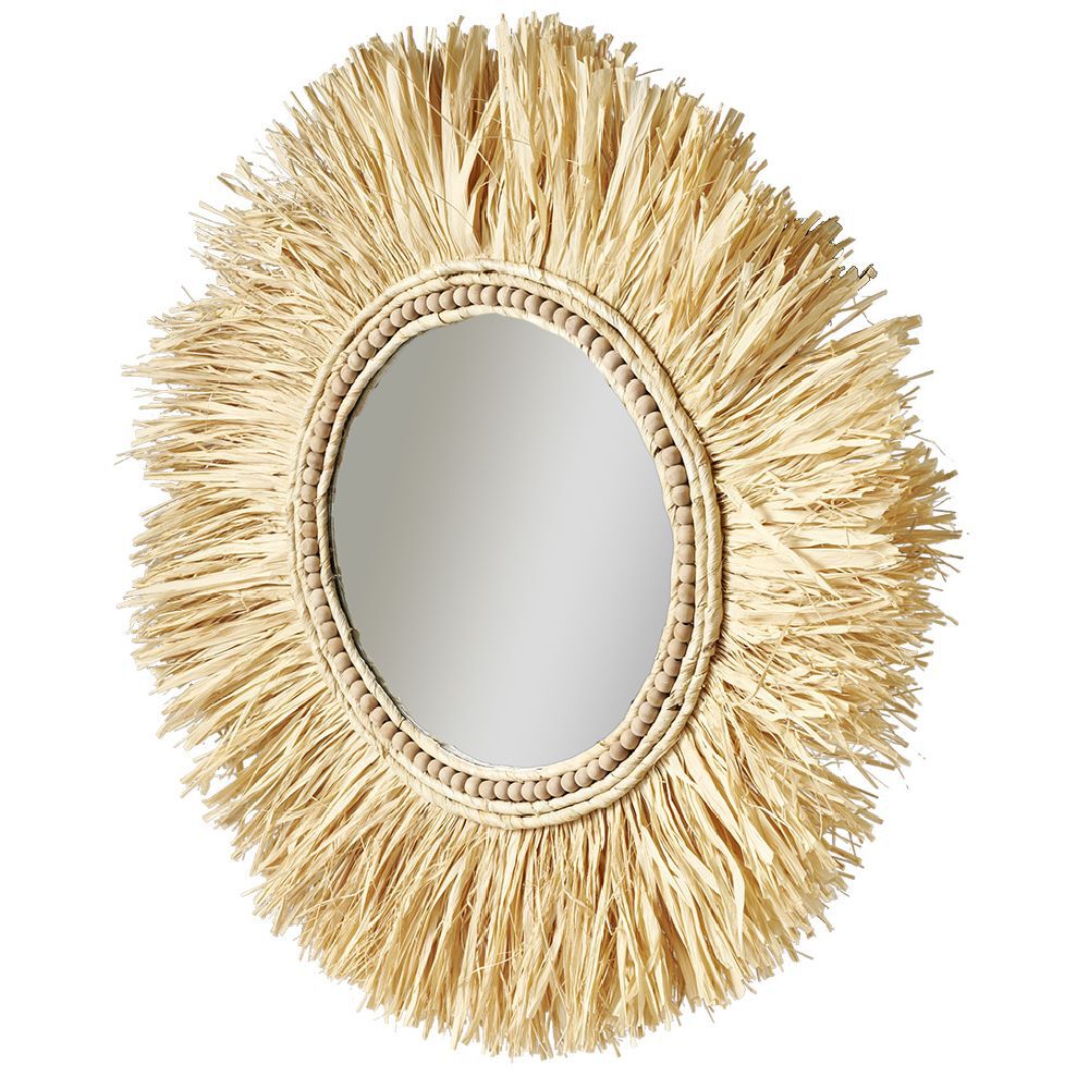Miroir rond raphia Ø78cm