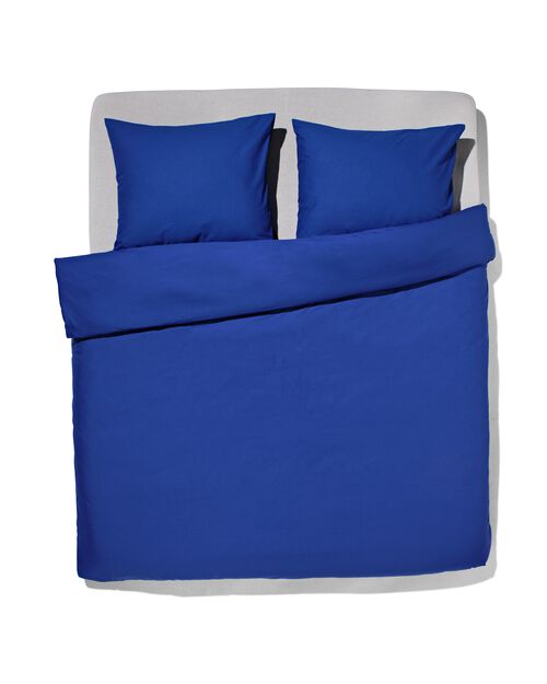 housse de couette coton doux 140 x 200/220 bleu cobalt