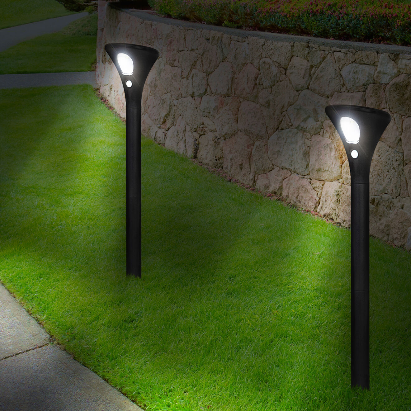 Pratik Garden 2 Bornes solaires 2-en-1 noires