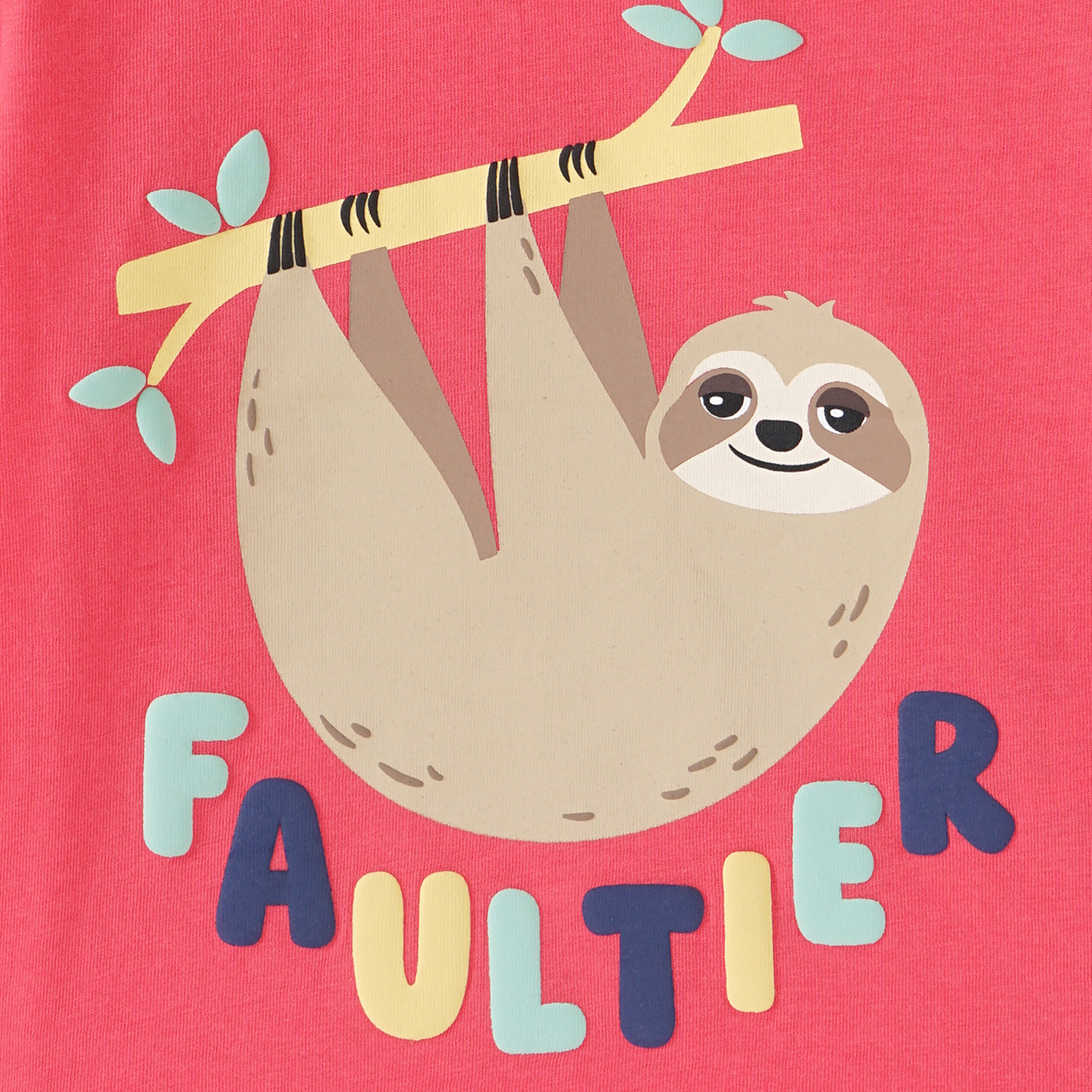 Topomini Baby T-Shirt mit Faultier-Motiv rot