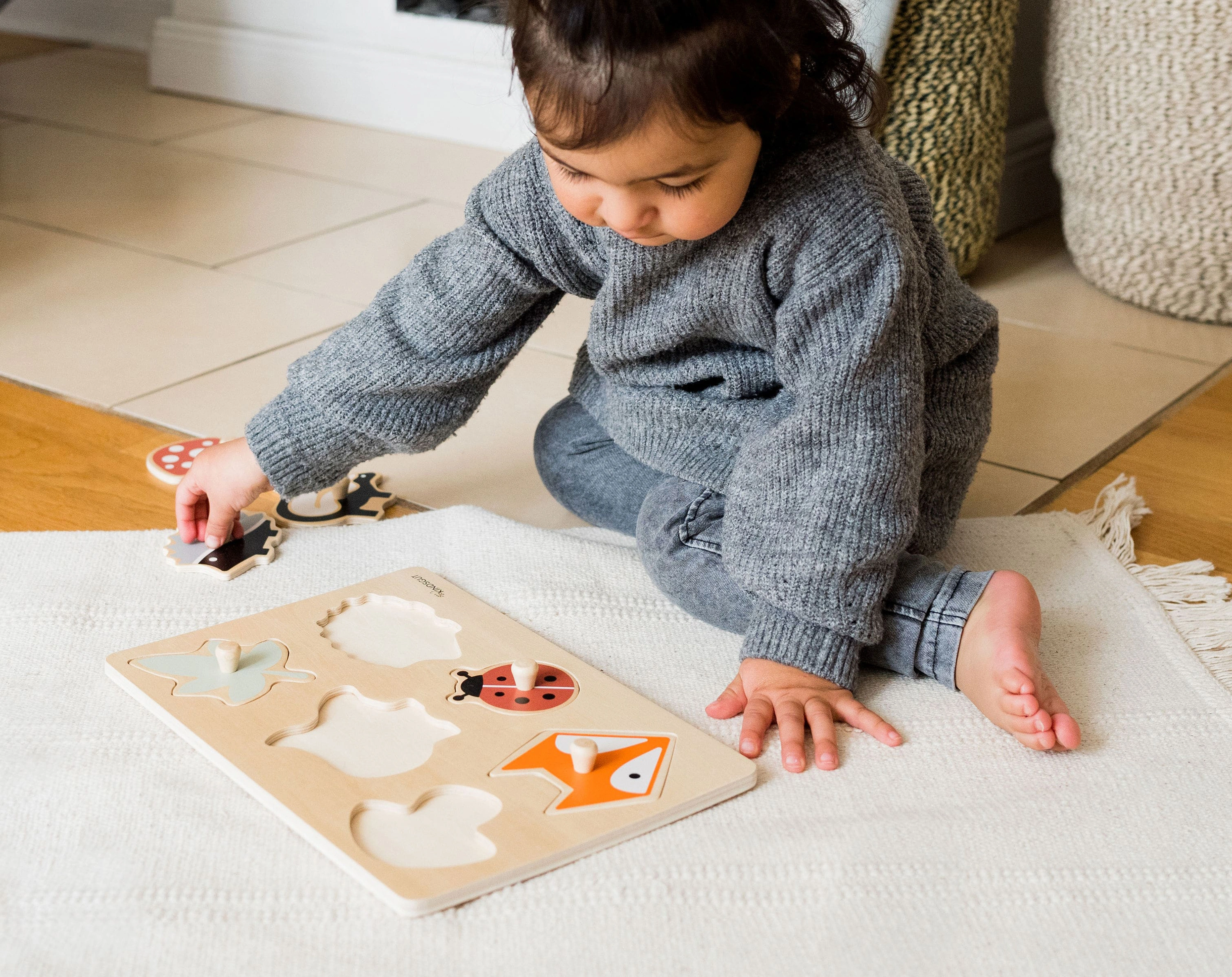 Steckpuzzle WALD 6-teilig aus Holz
