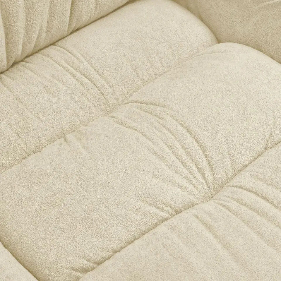 tectake Bureaustoel Jillien met voetsteun en veloursbekleding, Beige