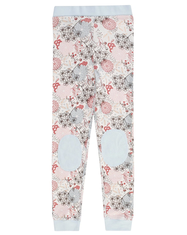 Unterhose GRAFISCHE BLUMEN lang in rot/hellblau