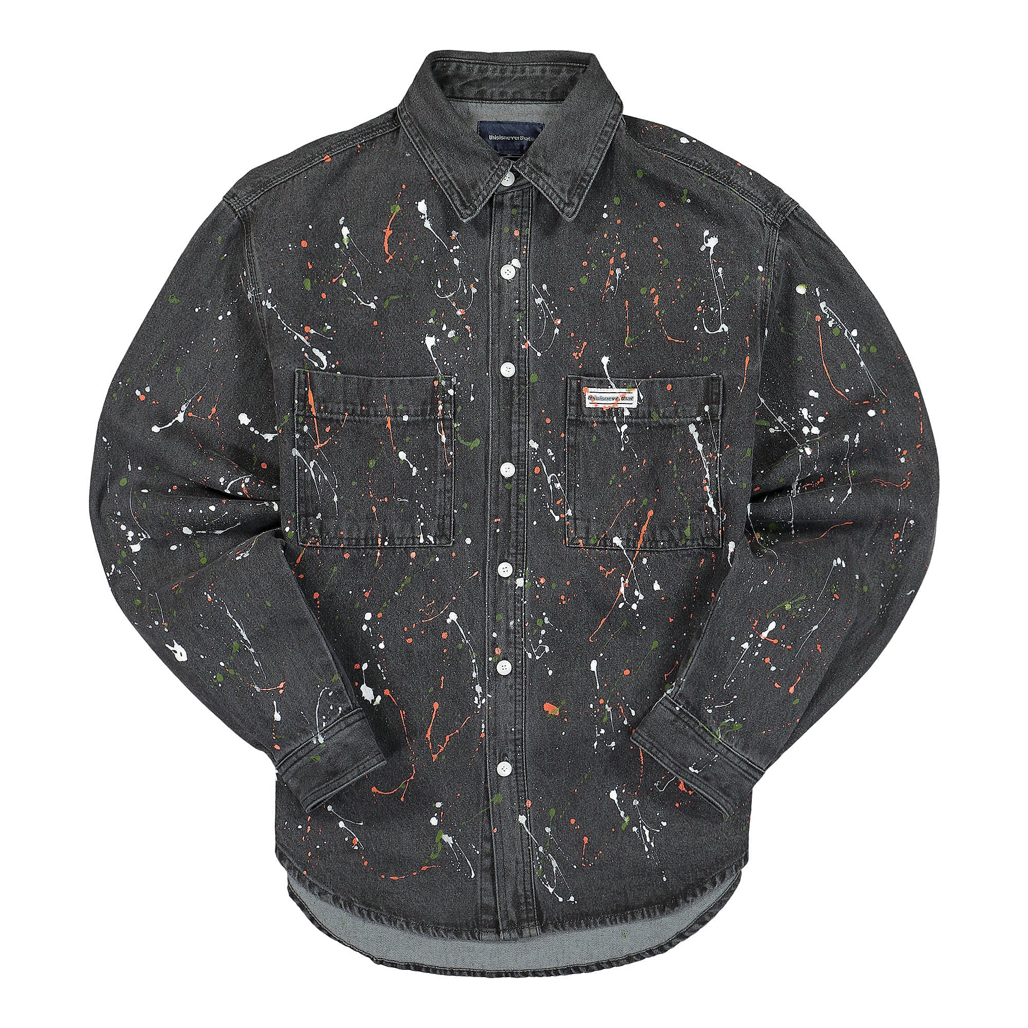 thisisneverthat<br>Paint Splatter Denim Shirt