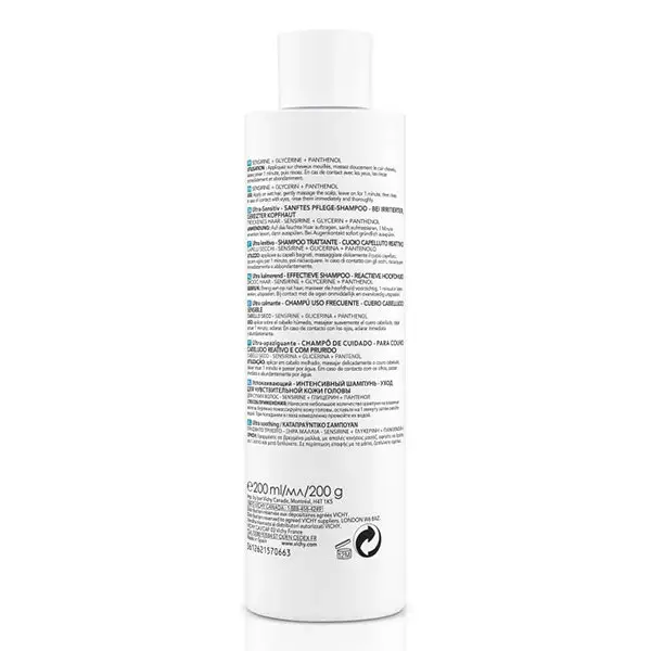 Shampoo Dermatológico Ultra Suavizante Vichy Dercos para Cabelos Secos 200ml