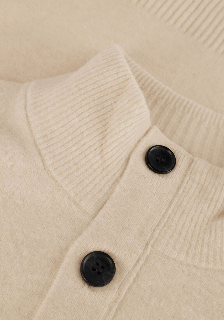 CALVIN KLEIN beige calvin klein trui lycra blend button quarter zip