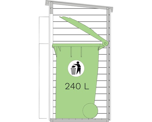 Tuinhuis/fietsenstalling/vuilnisbak Bertilo Multi-Box 3 200x82x163 cm naturel