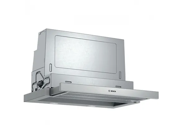 Bosch Serie | 4 DFS067A51 - Hætte - teleskopisk - Niche - bredde: 52.4 cm - dybde: 29 cm - udtrækning og recirkulation (-) - med intern motor - metalgrå
