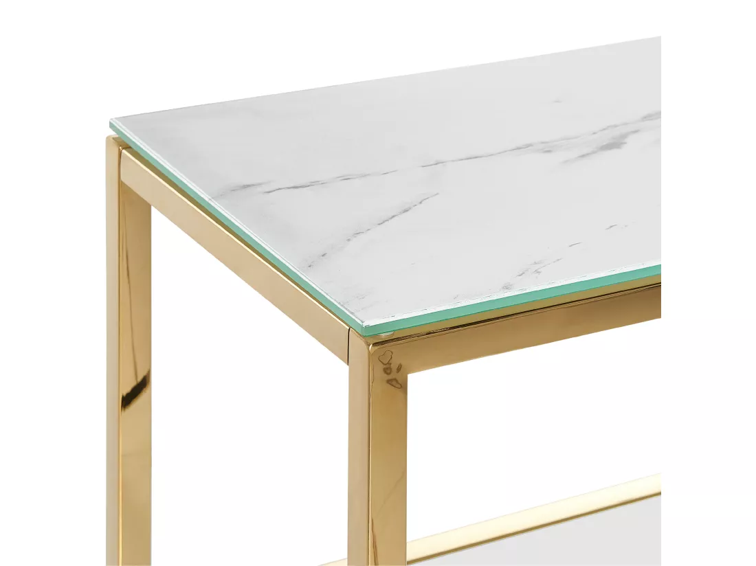Console AZUSA Verre de sécurité Marbre blanc