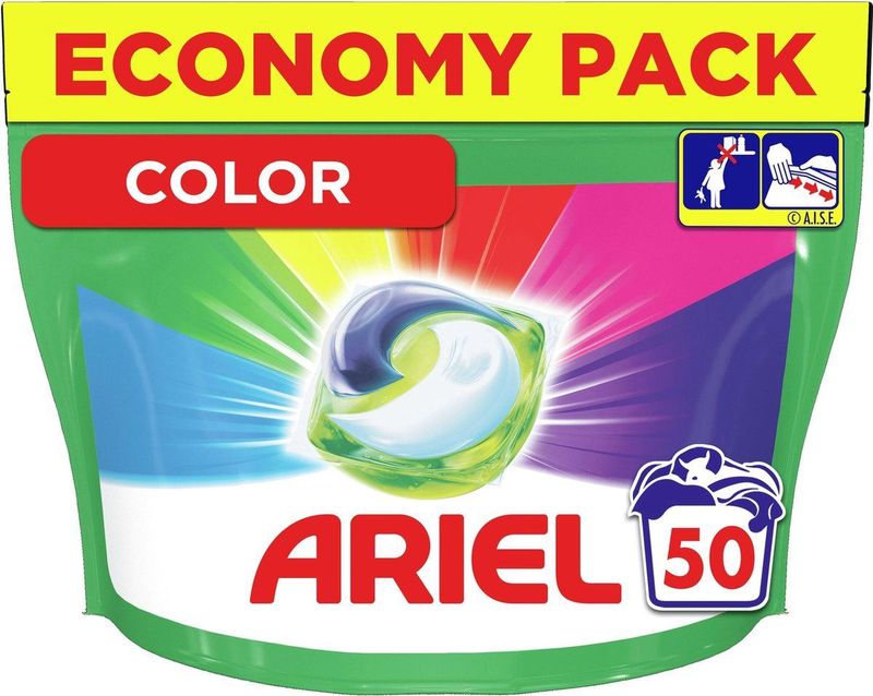 Ariel All in 1 Wasmiddel Pods Kleur Color - 50 Wasbeurten - Voordeelverpakking