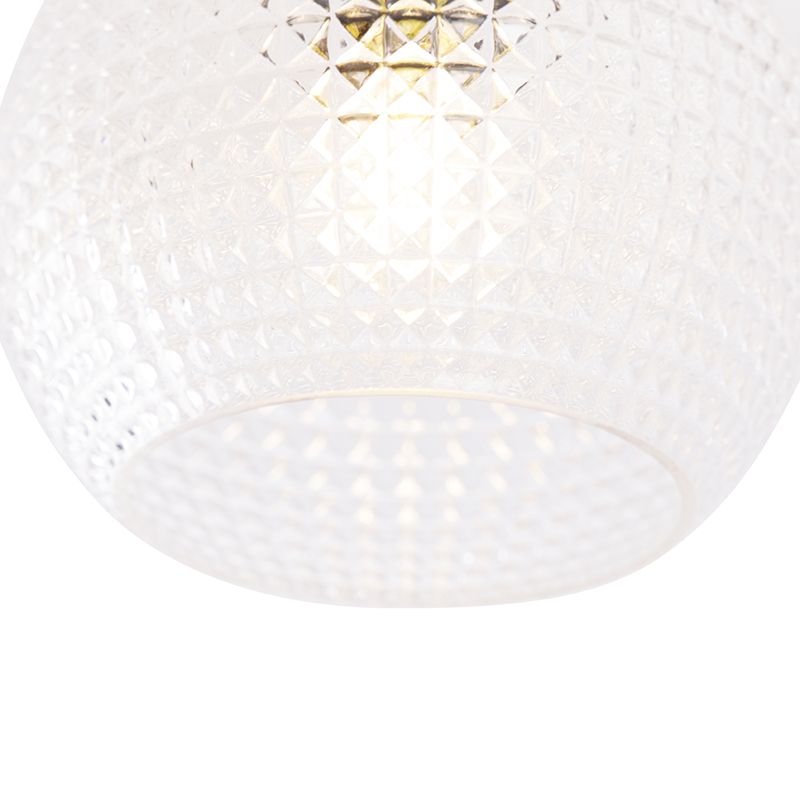 Art Deco plafondlamp messing met helder glas - Sphere