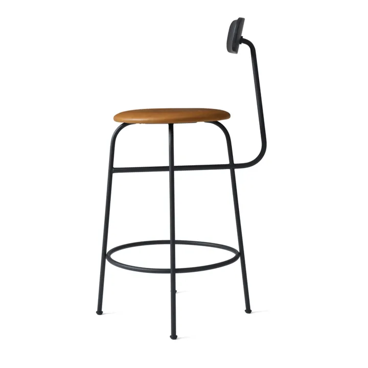 Audo Copenhagen Tabouret de bar Afteroom, piètement noir | Cognac